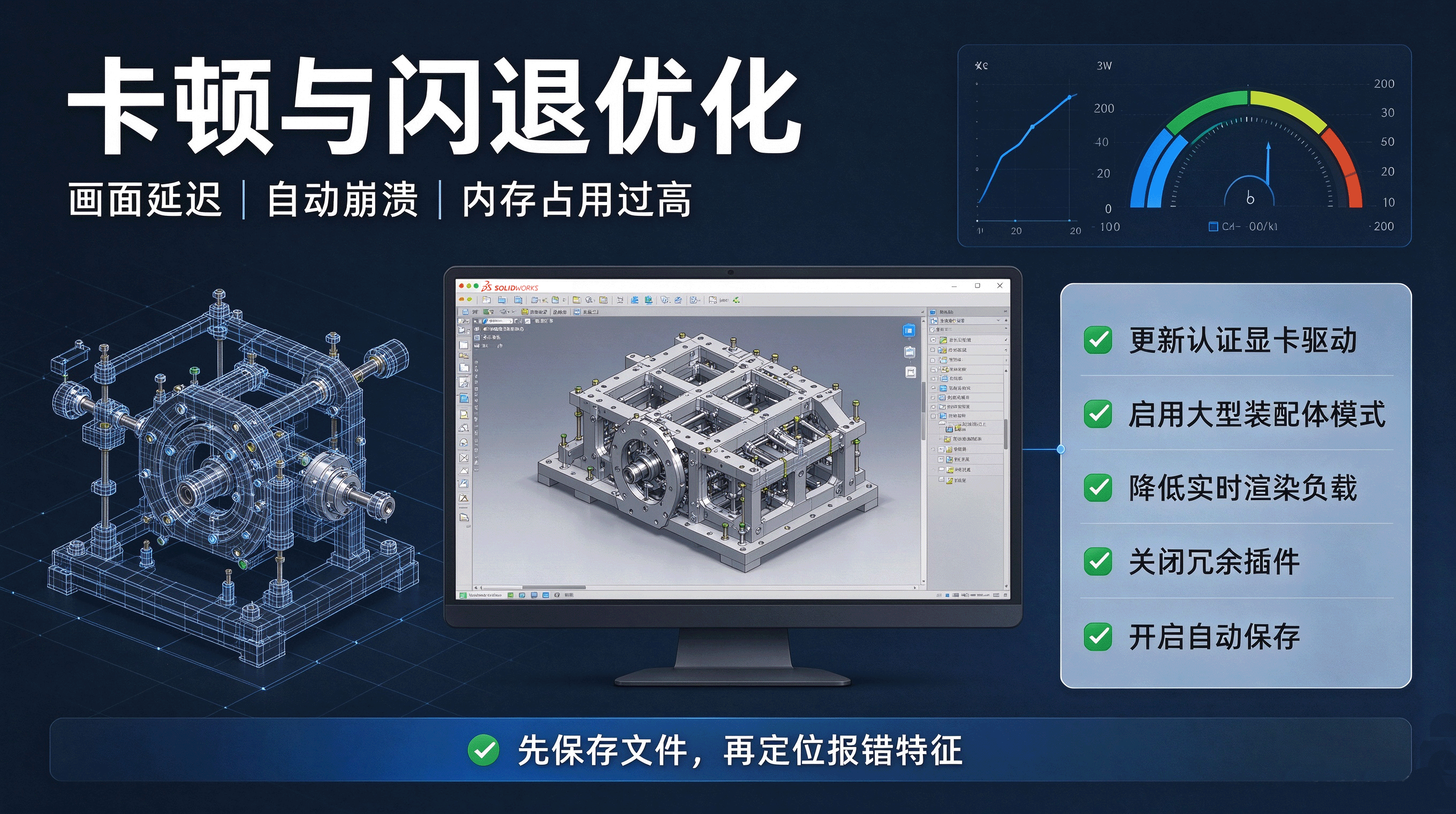 SolidWorks 大型装配体卡顿系统选项显卡设置界面